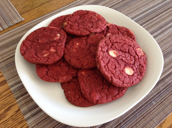 Red velvet white chocolate chip cookies, I need you now more than ever.